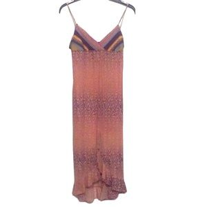 ⭐️ To the Max vintage spaghetti strap boho asymmetrical ruffle midi dress M